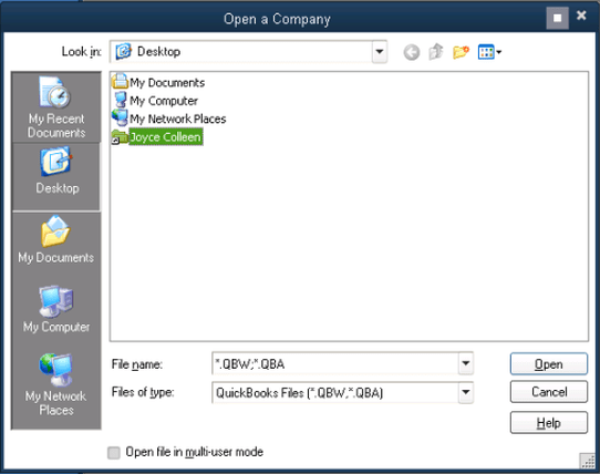 New QuickBooks Company File Folder - Screenshot 1