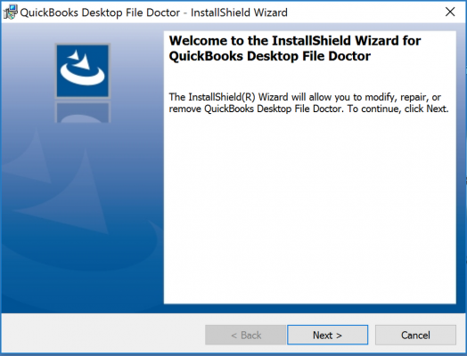 QuickBooks File Doctor tool work process - Screenshot