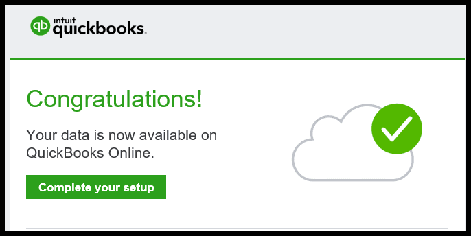 Complete set up of QuickBooks online