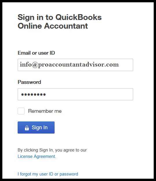 Sign in QuickBooks Online account