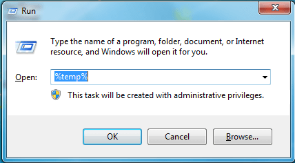 Type TEMP and hit on Enter