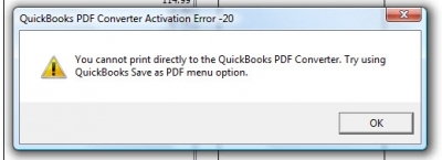 QuickBooks Printer Not Activated Error 20 - Screenshot