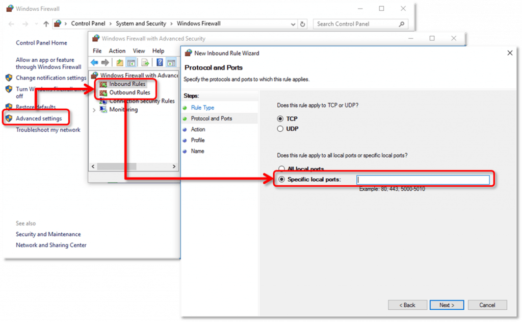 Configuring QuickBooks firewall and security exceptions - Error H505