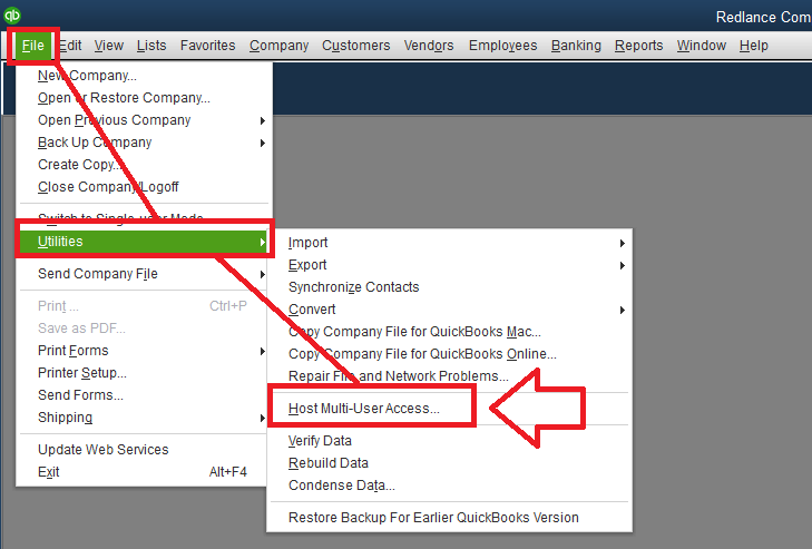 Host Multi-user Access in QuickBooks - Screenshot