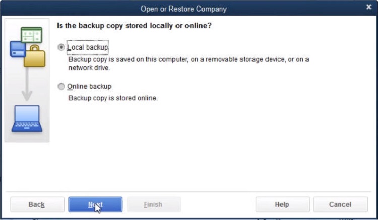 Local Backup option - QuickBooks error 15271
