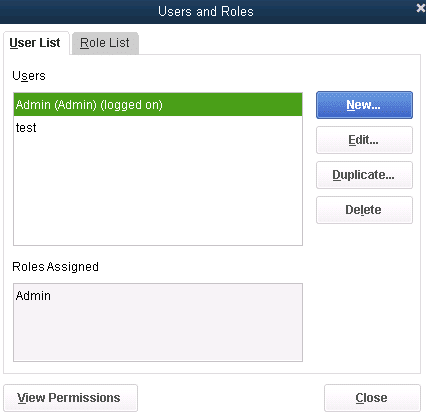 Ste up User and Roles - quickbooks unexpected error 5