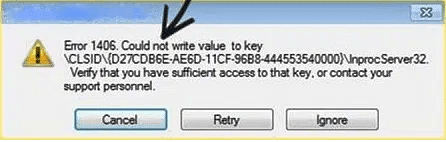 Warning message - quickbooks error 1406