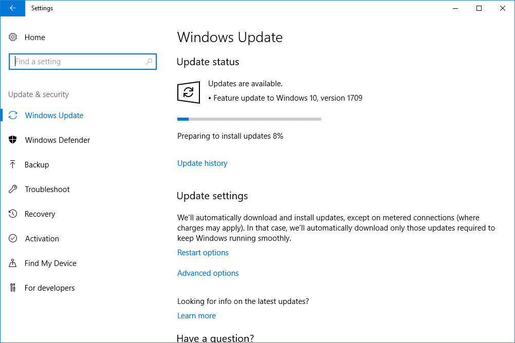 Windows Update Screen - quickbooks error 15243