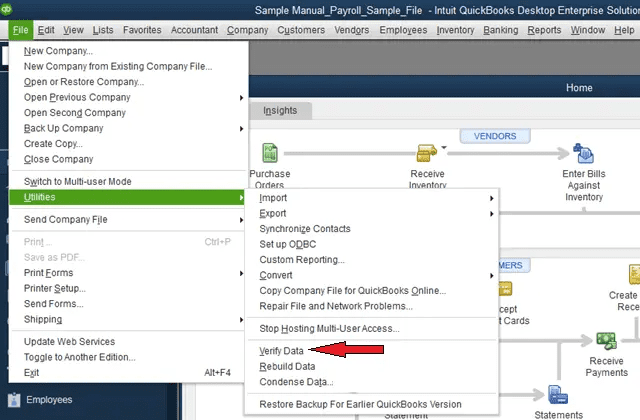 Verifying Data using utility option