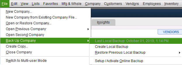 Backup company files