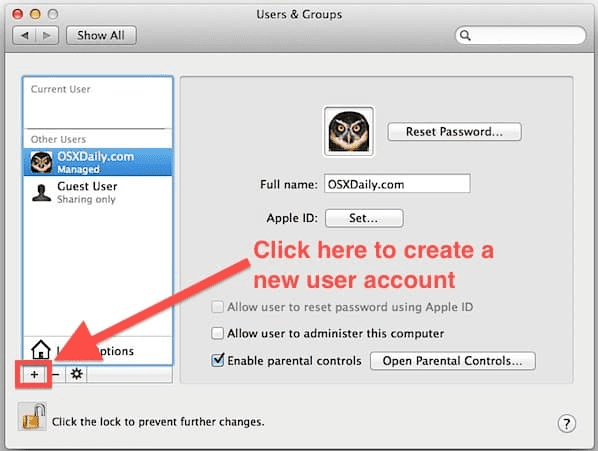 Create a new user account