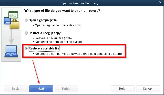 Restore a QuickBooks Portable File