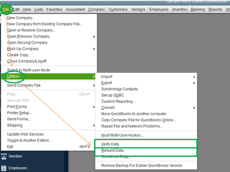 Verify or Rebuild Data Utility - QuickBooks Crash Catcher Error