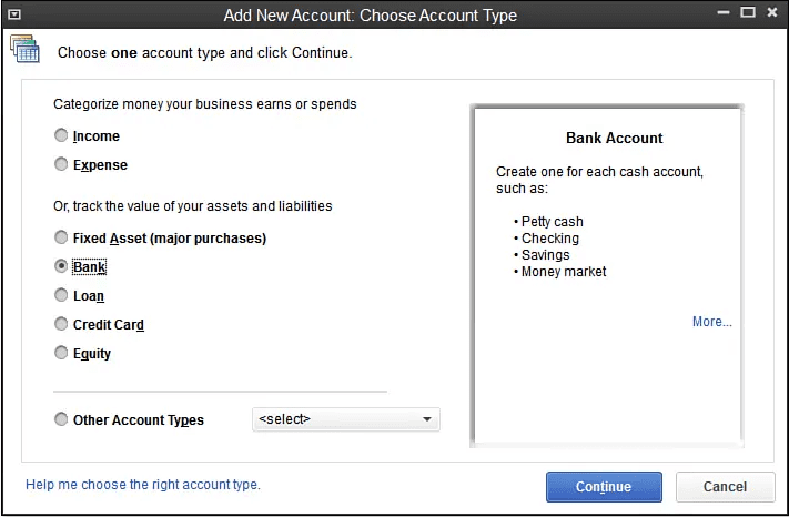 Add New in Chart of accounts in QuickBooks
