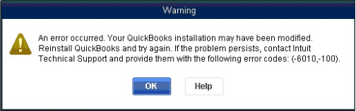 QuickBooks error code 6010