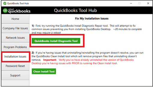 QuickBooks install diagnostic tool 