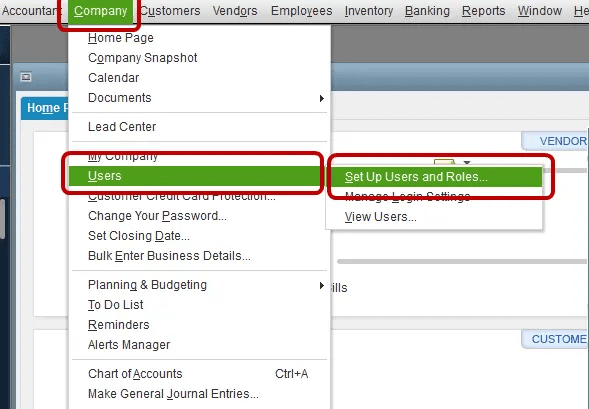 Setup users and roles