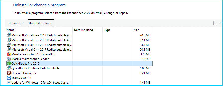 Uninstall or change program - quickbooks error code 6010