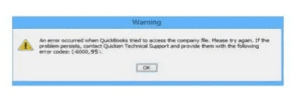 QuickBooks error code 6000, -95