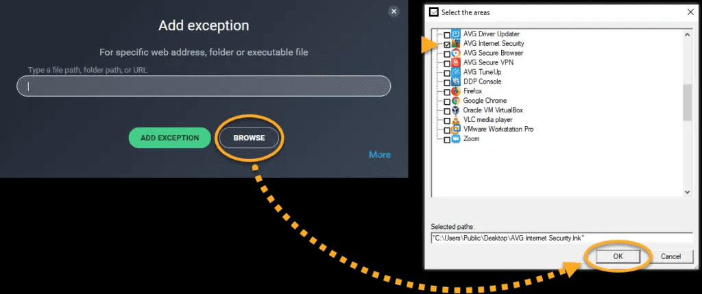 Add Path in AVG antivirus