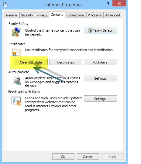 SSL Settings - quickbooks error 12007