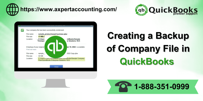 Creating a Backup of Company File in QuickBooks