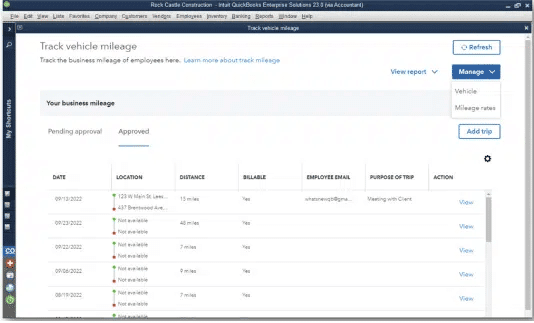 Mileage Tracking - QuickBooks desktop 2023