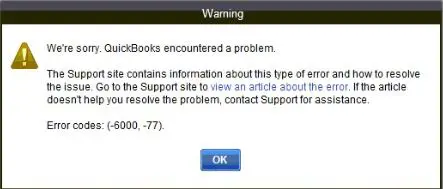 QuickBooks error code 6000 77