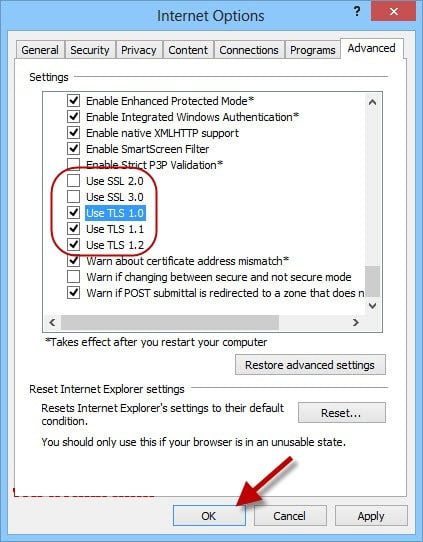 Configuring Internet Explorer SSL Settings in QuickBooks - quickbooks error 15240