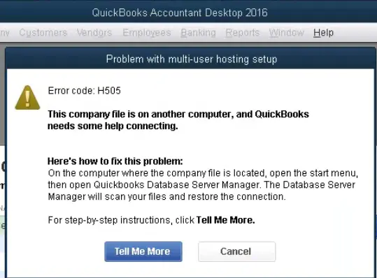 QuickBooks error code H505