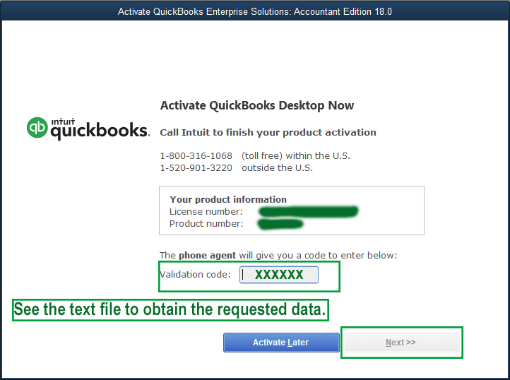 Activate QuickBooks