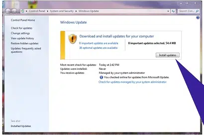 Install windows update - QuickBooks error 2107