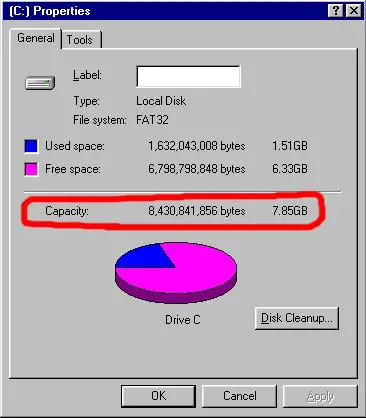 Check for disk space