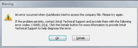 QuickBooks error 6000 304